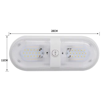 12V 24/48 LED Dome Light Ceiling Lamp with Switch Caravan Accessories for RV Marine Boat Yacht Camping Car Motorhome Trailer 4