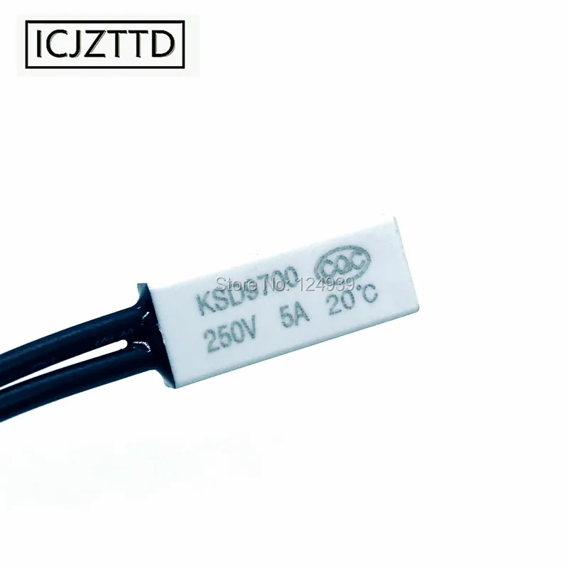1 шт. KSD9700 15 ℃ 20 25 30 35 40 термостат 5A 250V пластиковый терморегулятор переключатель