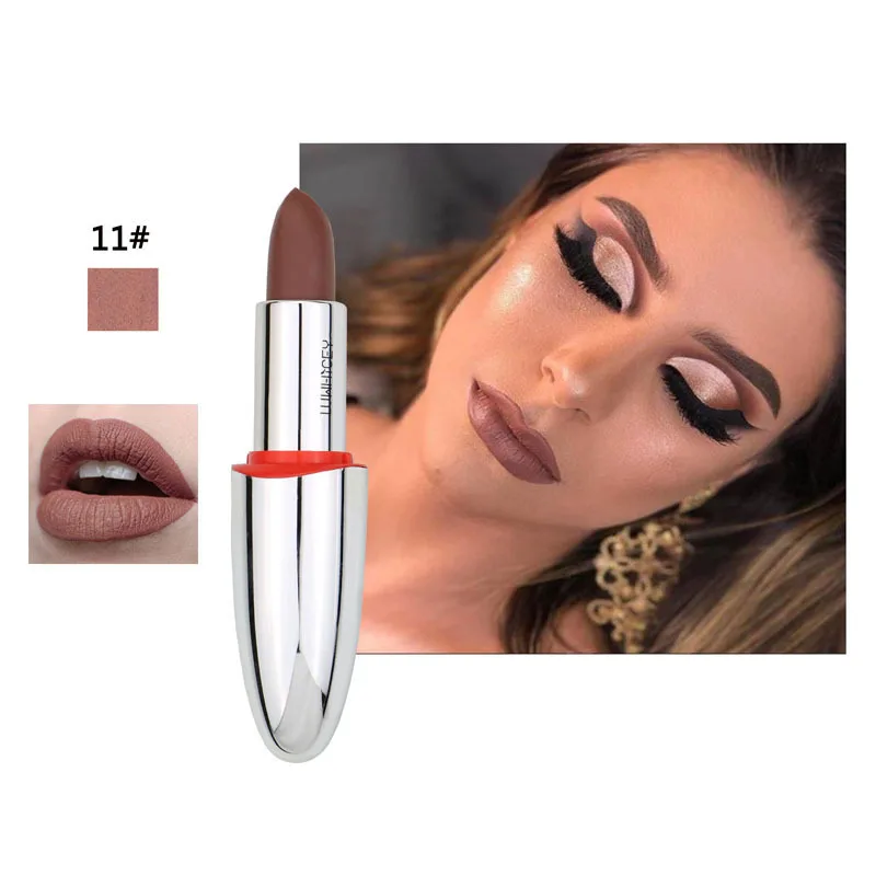 

DropShip Matte Sexy Red Lipstick Makeup For Women Waterproof Long Lasting Lipstick Nude Lip Make Up Cosmetics christmas makeup