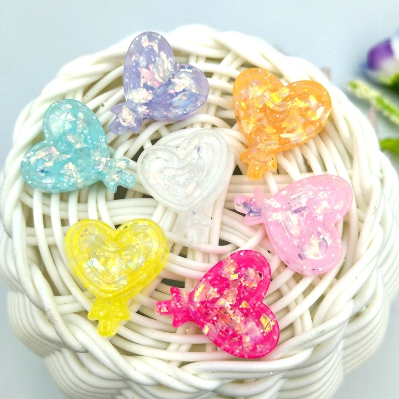 

Кавайный Яркий Мини-леденец в форме сердца, полимерный, с плоской спинкой, скрапбукинг, бант для волос, центральное украшение, аксессуары дл...