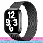 Ремешок для Apple watch band 44 мм 40 мм iWatch 42 мм 38 мм, металлический браслет из нержавеющей стали с магнитной петлей для Apple watch 3 4 5 6 7 se