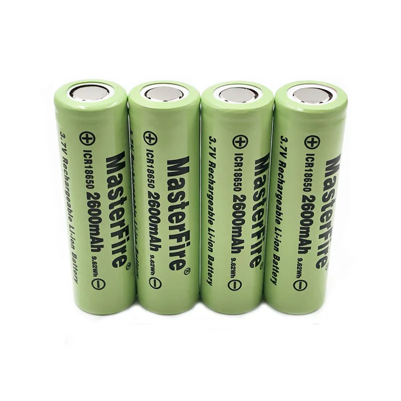 

MasterFire 4pcs/lot Original ICR18650-26F 18650 2600mah 9.62Wh 3.7V Rechargeable Lithium Battery Power Bank Torch Batteries Cell
