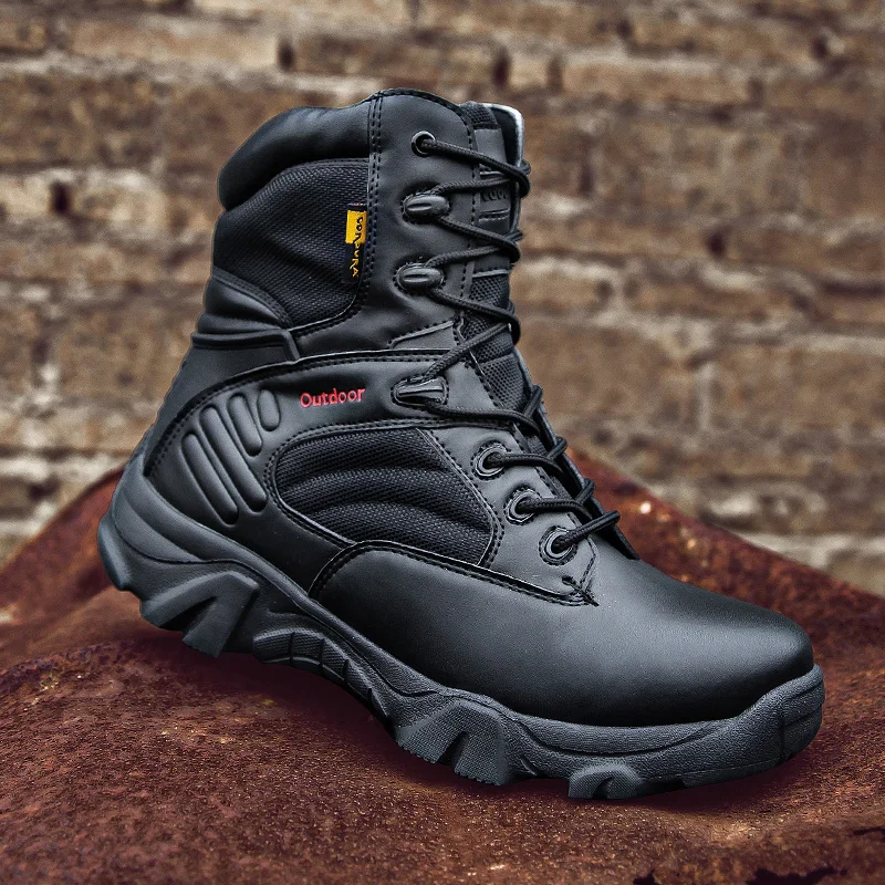 

Outdoor Military Tactical Mens Boots Special Force Leather Waterproof Desert Combat Army Boot Hiking Work Ankle Safety Shoes New