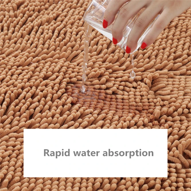 Однотонный водопоглощающий ковер 40*60 см 60*90 плотный коврик для ванной из синели