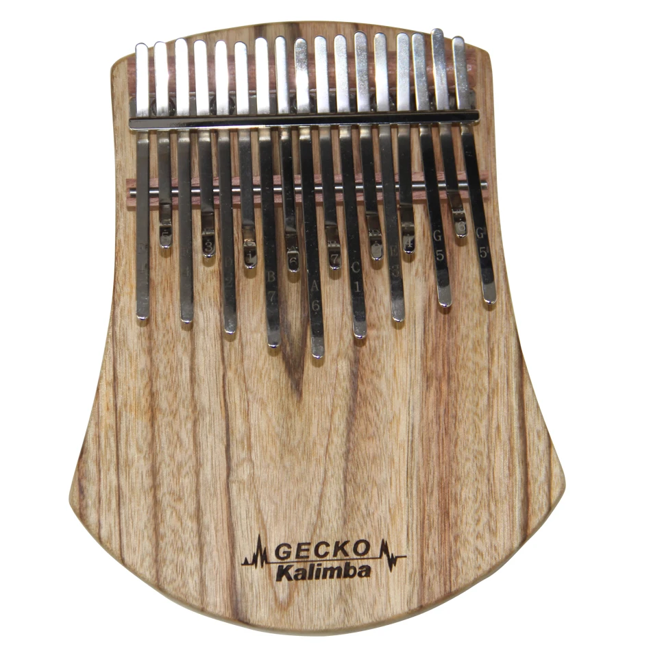 GECKO Kalimba 17 Keys Thumb Piano Mbira Kalimba Instrument with Tune Hammer Camphor Wood Keyboard
