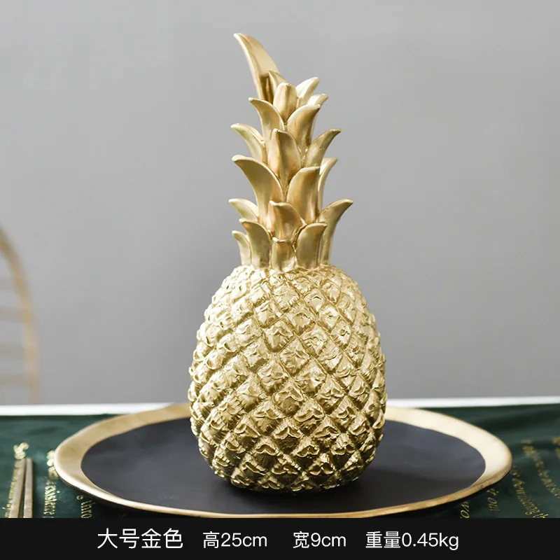

Golden Pineapple Nordic Resin Crafts Creative Home Decor Living Room Wine Cabinet TV Cabinet Desktop Decoration Furnishings