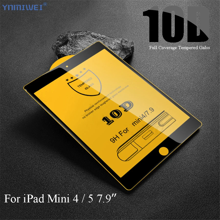 10D полное покрытие черный для iPad Mini 5 4 7 9 ''закаленное стекло Защита экрана Apple