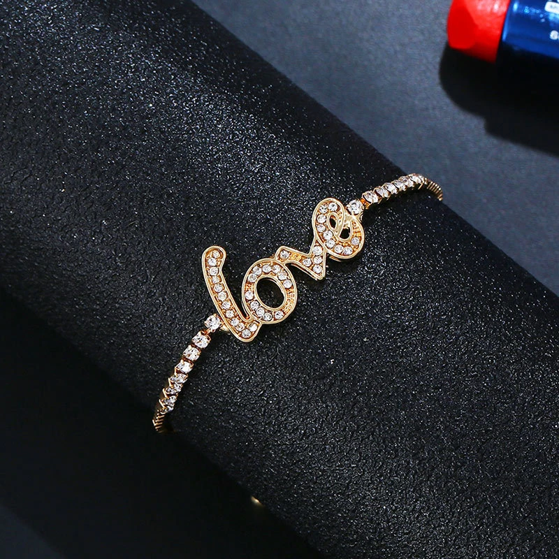 Женские браслеты с буквами Cpop Love Модные Изящные регулируемые цирконием и