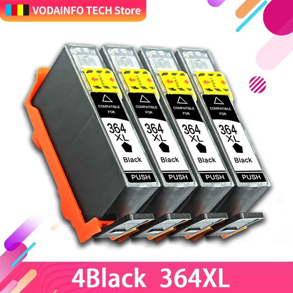 QSYRAINBOW 4 черный совместимый чернильный картридж для HP 364 XL Deskjet 3070A 5510 6510 C510a C309a