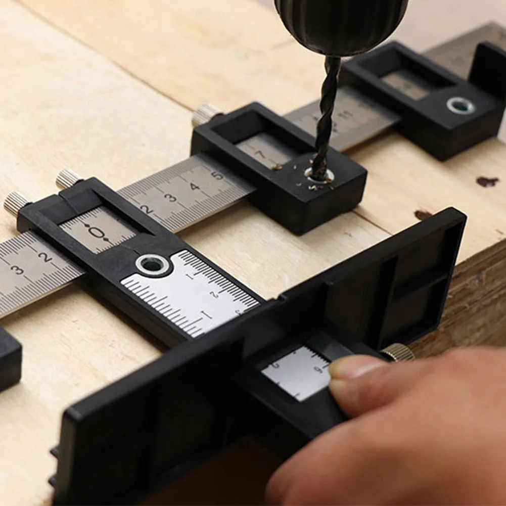 

Drill Bit Center Guide Set Hole Punching Locator Cabinet Handle Punch Ruler Drilling Dowelling Woodworking Conductor for Station