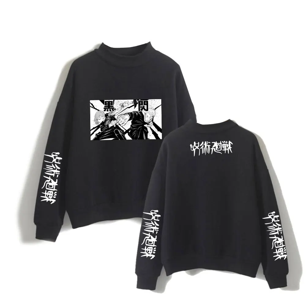 

Jujutsu Kaisen Hoodie women streetwear Turtleneck Sweatshirt Anime ladies Pullover girl Hooded Sweatshirt Outcoat fashion Tops