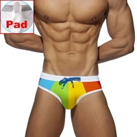 gay swimwear men push up rainbow swim briefs trunks mens sexy underwear swimsuit swimming trunks suring bikini beach shorts