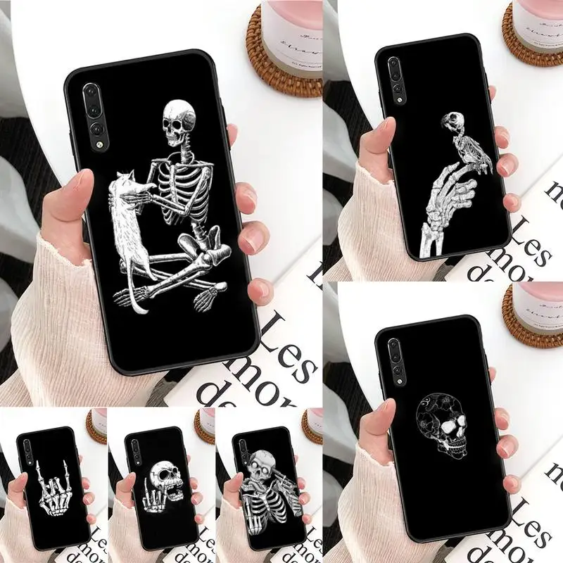 

Yinuoda Skeleton Phone Case For Huawei Mate 30 Pro P20 P30 P40 pro lite Y7 Y6 2019 case for Honor 8X 8A 10 20lite 10i