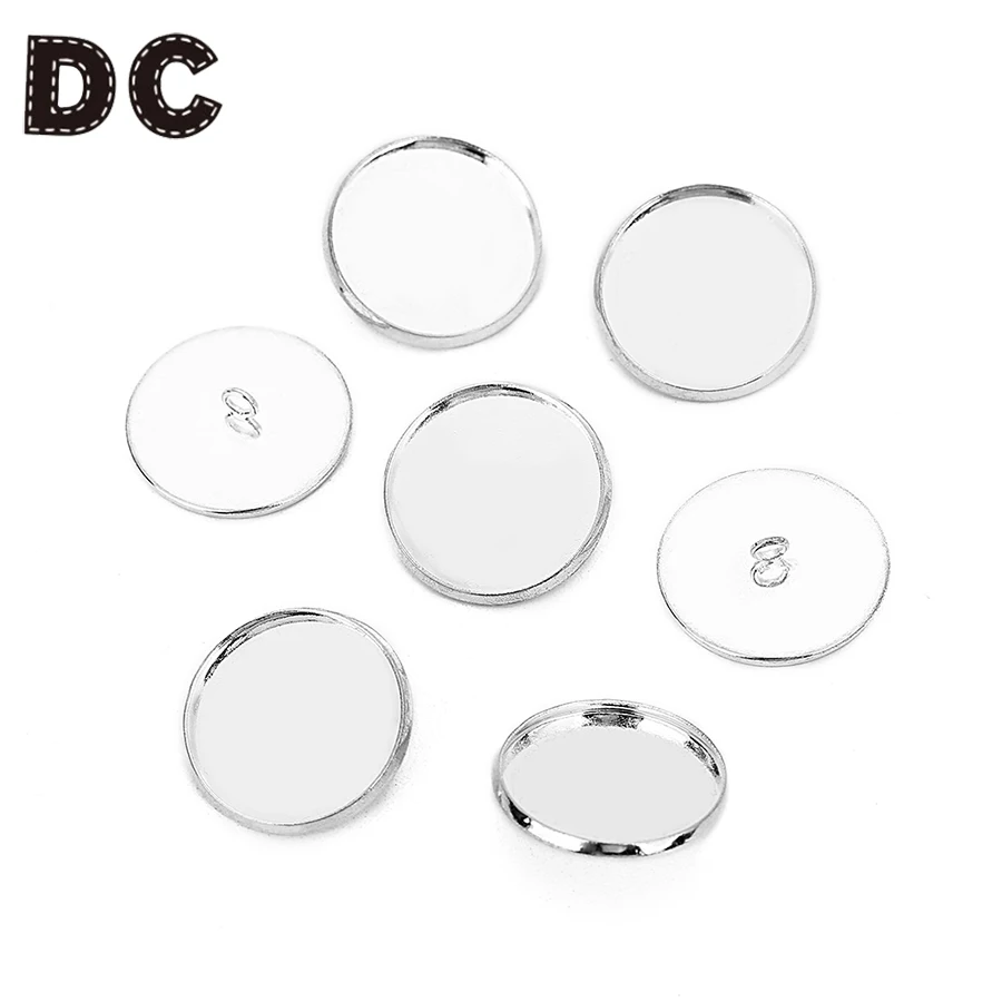 

10pcs 12/14/16/18/20mm Copper Back Buckle Cufflinks Set Bases Blank Bezel Tray Button Base Fit Glass Cabochon DIY Craft Findings