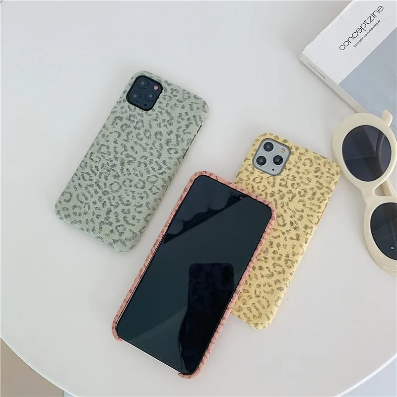 

New Cute Little leopard animal elements girl Phone Cover Case For Iphone X 11 pro Xs Max Xr 10 8 7 Plus SE 4.7 hard Coque Fundas