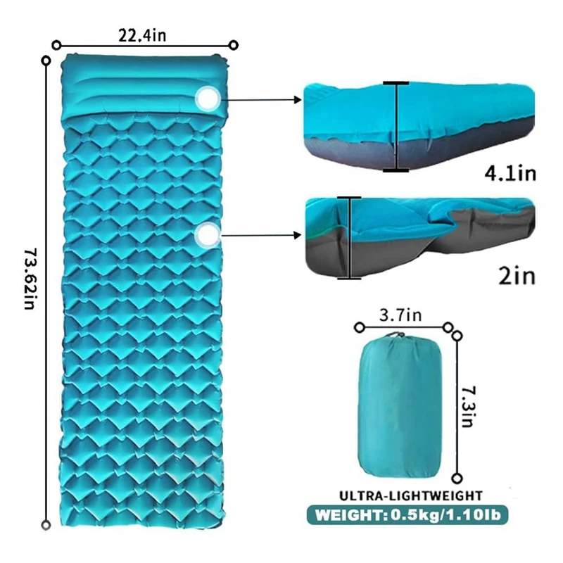 Preço Almofadas De Dormir Acampamento Com Travesseiro Dobrável Inflar Cama única Portátil à Prova Dportable água Almofada Ar Para Trekking Mochila