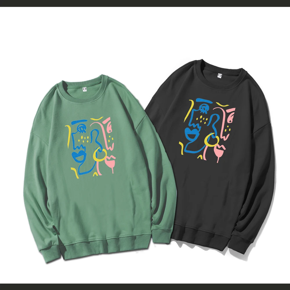 

Пуловер, свитшот, Женский хлопковый винтажный джемпер с абстрактным рисунком, Harajuku Tumblr, уличная одежда, худи в стиле K-POP для женщин, тонкая Же...