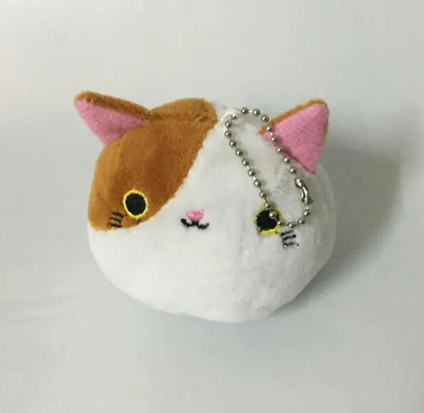 white and yellow Новинка 1 шт. 6 цветов KAWAII 8 см кошки мягкие игрушки брелок кошка подарок плюшевая игрушка кукла детская вечеринка день рождения плюшевые игрушки для девочки Новинка - Цвет: white and yellow