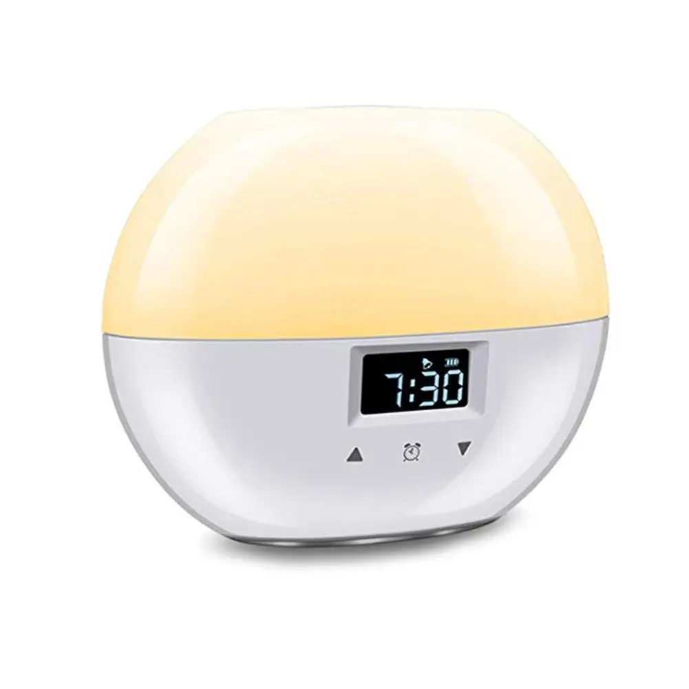 

Sunrise Alarm Clock Wake Up Light Digital Snooze Nature Night Lamp Clock 9 Colors Sleeping Mode Night Light For Bedrooms