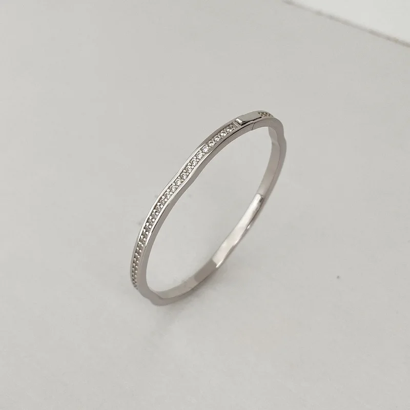 Браслет женский из 100% стерлингового серебра 925 пробы с высокоуглеродистыми