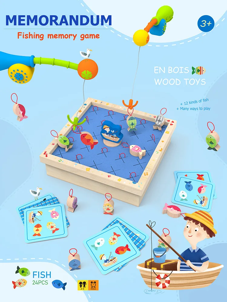 

Wooden Magnetic Fishing Toys Children's Hands-on Parent-child Interactive Games Indoor Table Game Kindergarten Gift
