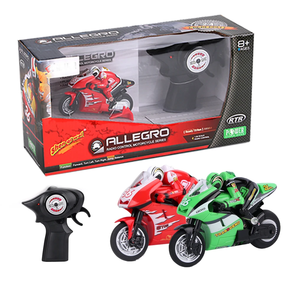 Mini Moto eléctrica con Control remoto para niños y adultos, juguete de Moto de carreras con recarga de 2,4 Ghz