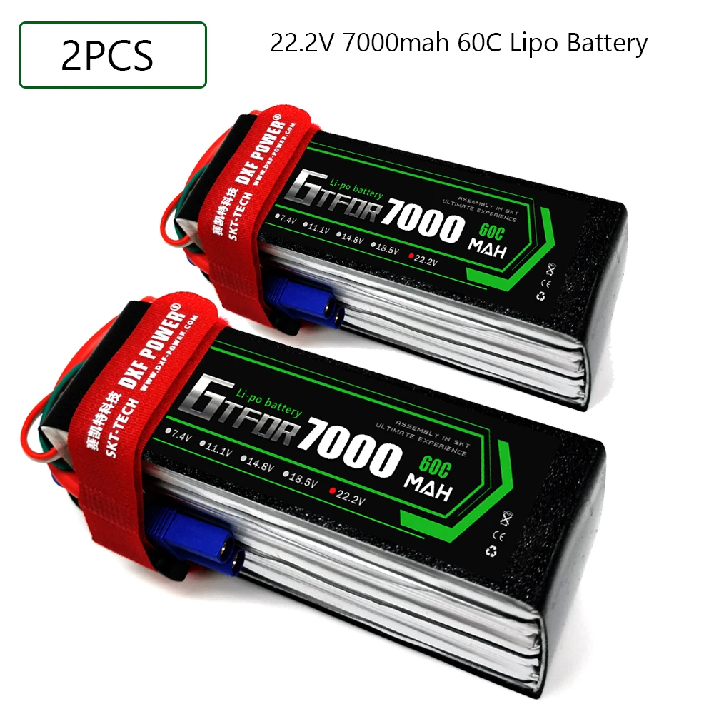 

GTFDR Lipo battery 22.2V 7000MAH 60C-120C AKKU 6S LiPo Battery Deans For truck fpv drone Rc Helicopter Car Boat 1/8 off road car