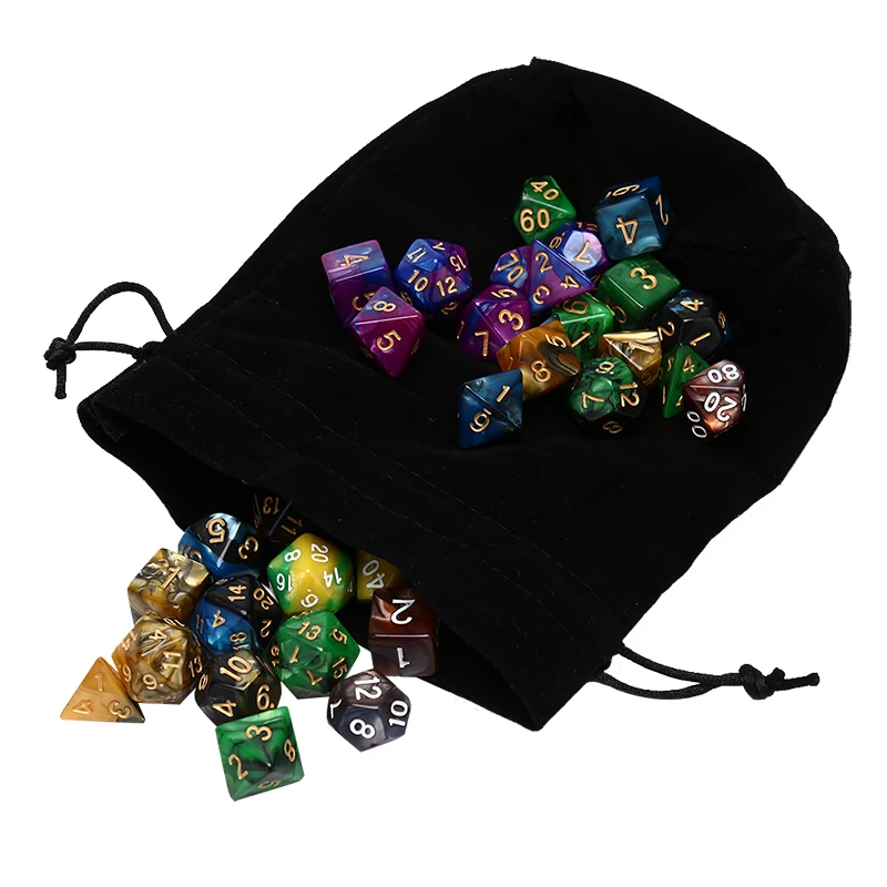 

49pcs Polyhedral Dice DnD Dice set Board games Double Colors Dice with Pouch for DND RPG MTG Games D4 D6 D8 D10 D% D12 D20