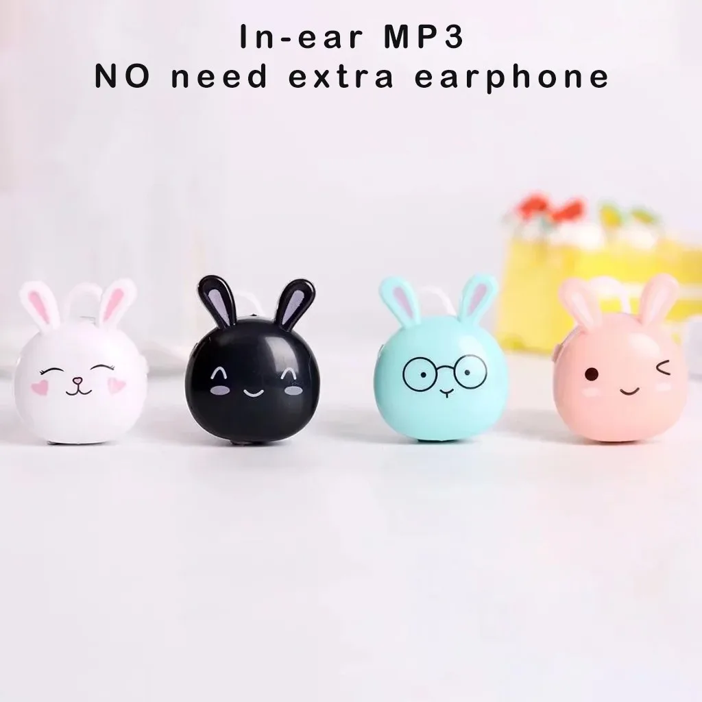 Мини наушники в форме милого мультяшного кролика MP3 плеер с поддержкой tf карты