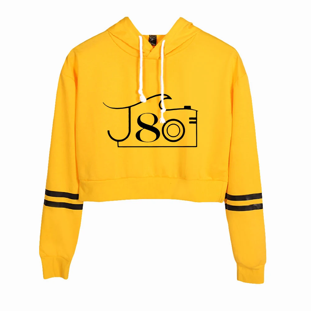 

Jatie Vlogs Fashion Crop Hoodies Women Hooded Pullover Crop Top Hot Sale Casual Streetwear Clothes