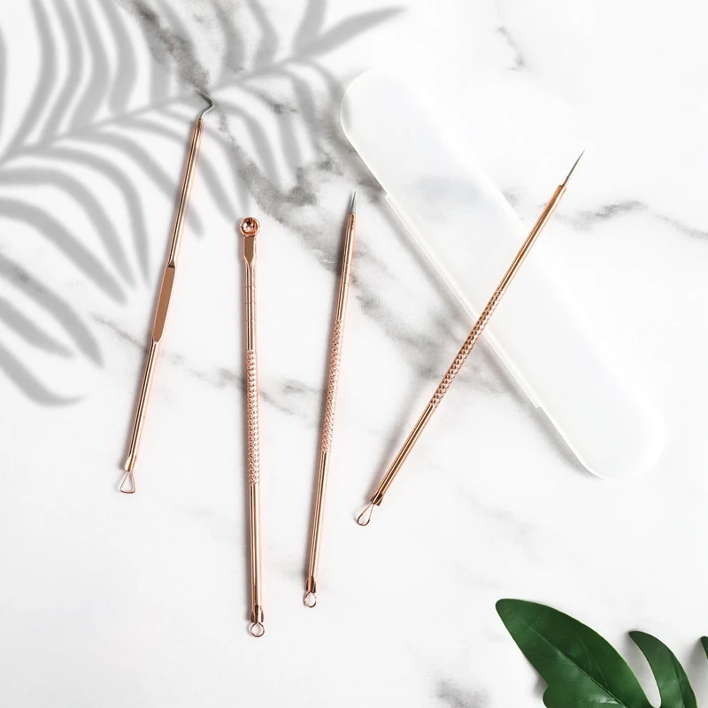 4 Pcs Stainless Steel Blackhead Remover Tool Kit Acne Comedone Pimple Blemish Extractor | Красота и здоровье