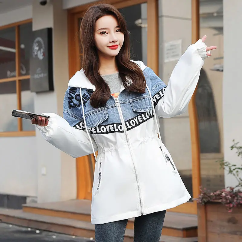 Guilantu Spring Autumn Patchwork Denim Jacket Women Fashion Embroidery Letter Harajuku Streetwear Coat Femlae Bomber Jackets | Женская