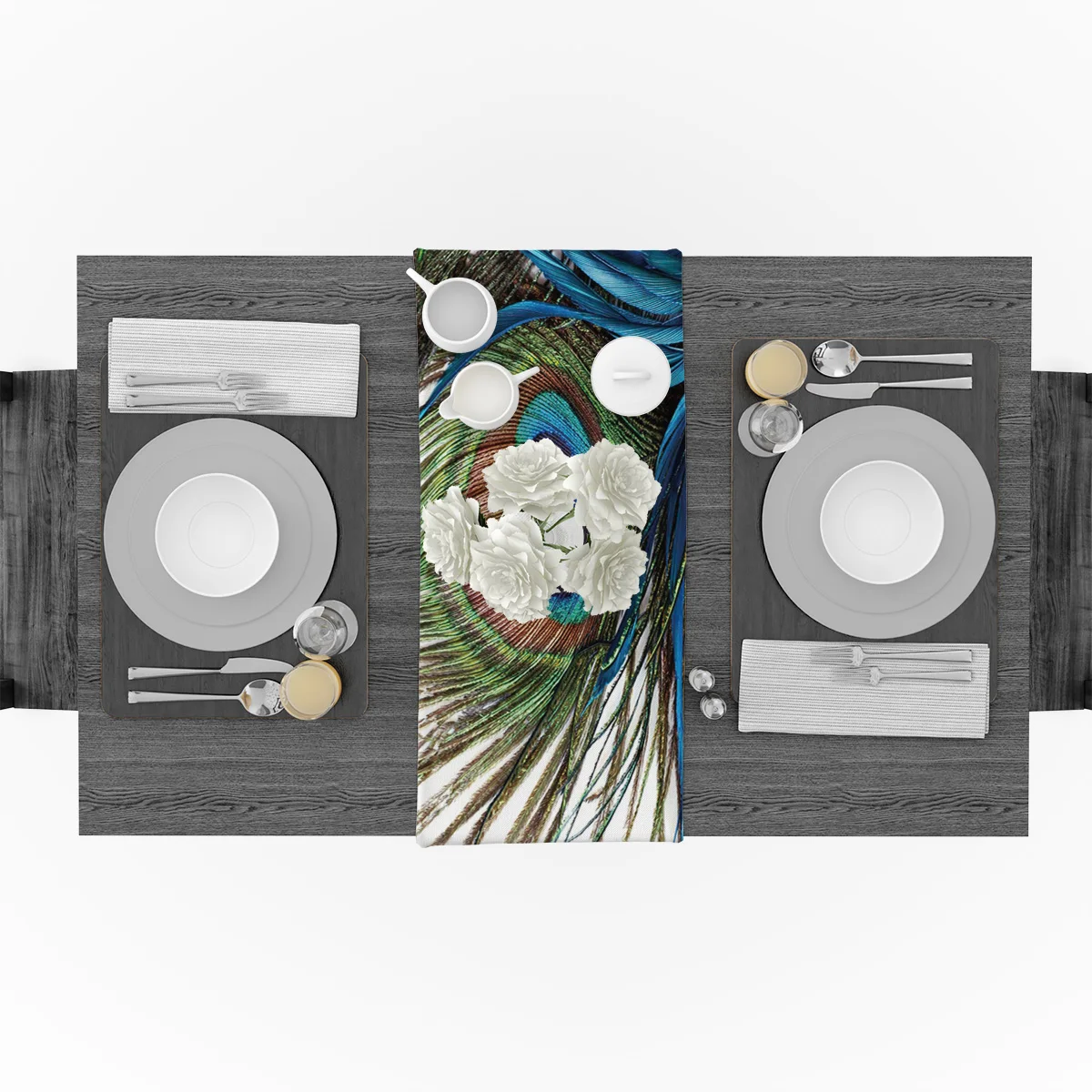 Украшения для стола с перьями павлина рождественские украшения вечерние