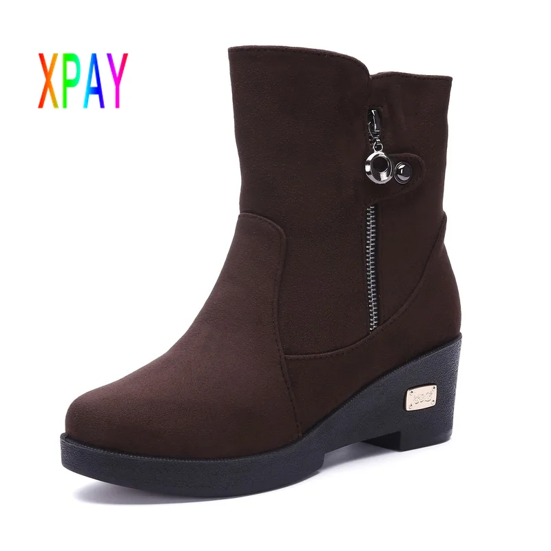 

2021 New Winter Strong Thick-soled Leather Short Plush Lining Women's Short Boots Snow Boots Super Warm Thick-soled Botas Mujer