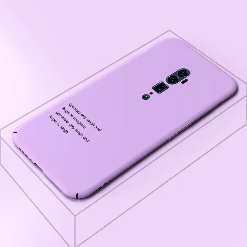 ADKO ультра тонкий цветной чехол для телефона для Oppo Reno Жесткий ПК назад простой стиль Мягкий сенсорный чехол для Oppo Reno Z 10x зум версия - Цвет: Purple