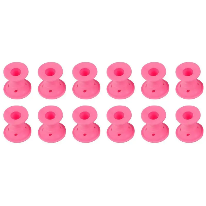 

Hair Rollers X 24- Effortless - Heat Free - Hair Styling - Pink Silicone - No Heat Hair Curlers