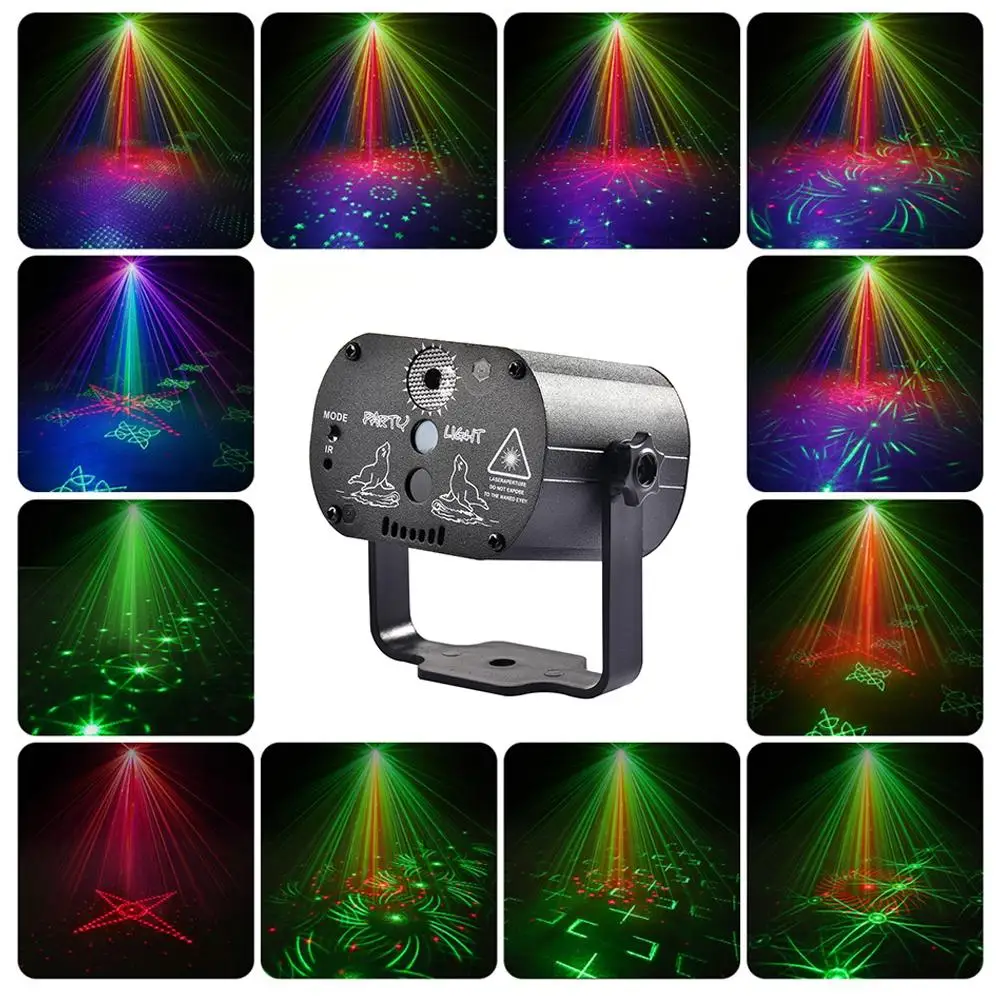 Миниатюрный RGB диско-светильник светодиодный лазерный сценический проектор