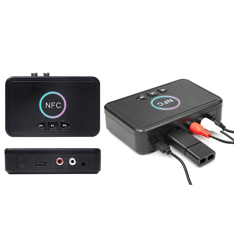 

USB Bluetooth 5.0 Receiver Wireless 3.5mm AUX NFC Audio Stereo Adapter