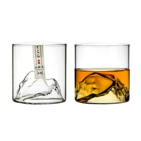 whiskey glass bottom raised ice mountain design tumbler for drinking bourbonscotchcocktails or tea gift package liquor shot