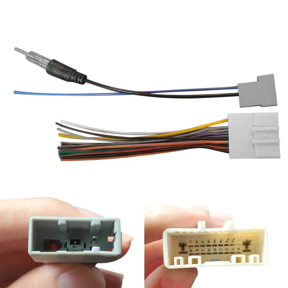 

Hot Car Stereo CD Player Wiring Harness Antenna Adapter 15 Pin Wiring Cable Radio Installation Plug for Nissan Subaru Infiniti