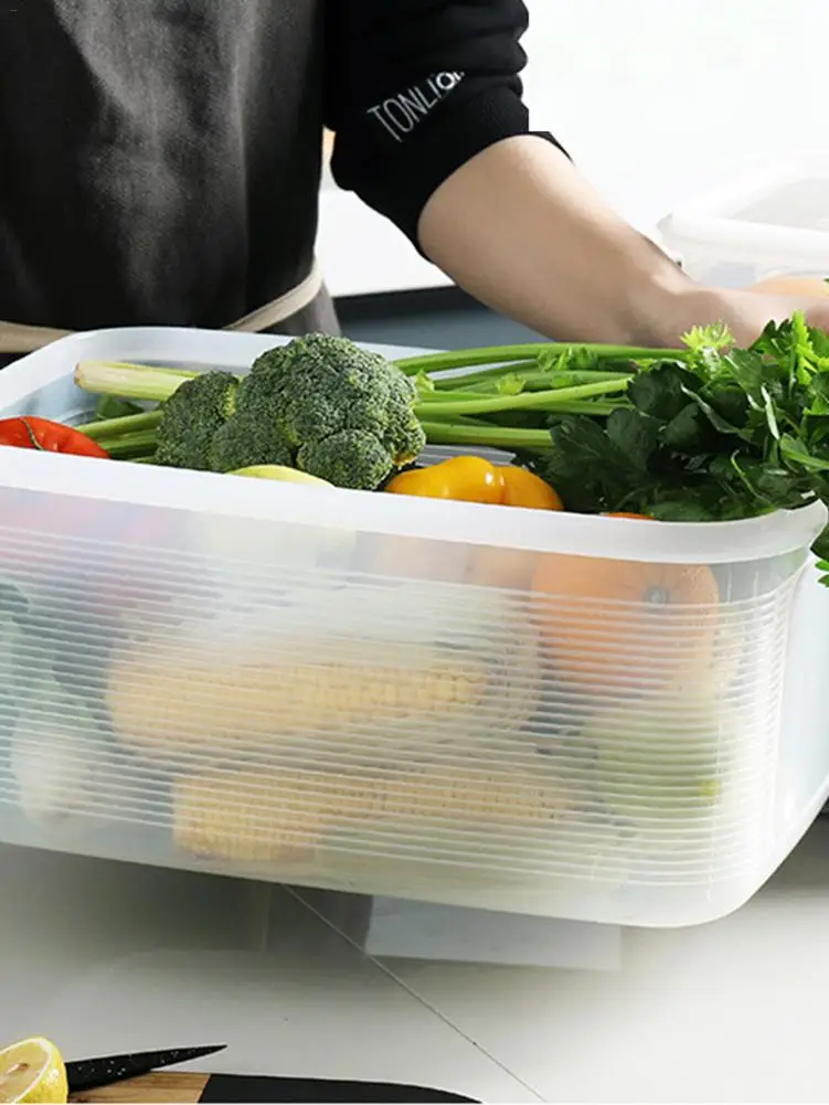 Большой Ёмкость органайзер для холодильника Пластик ящик хранения фруктов и