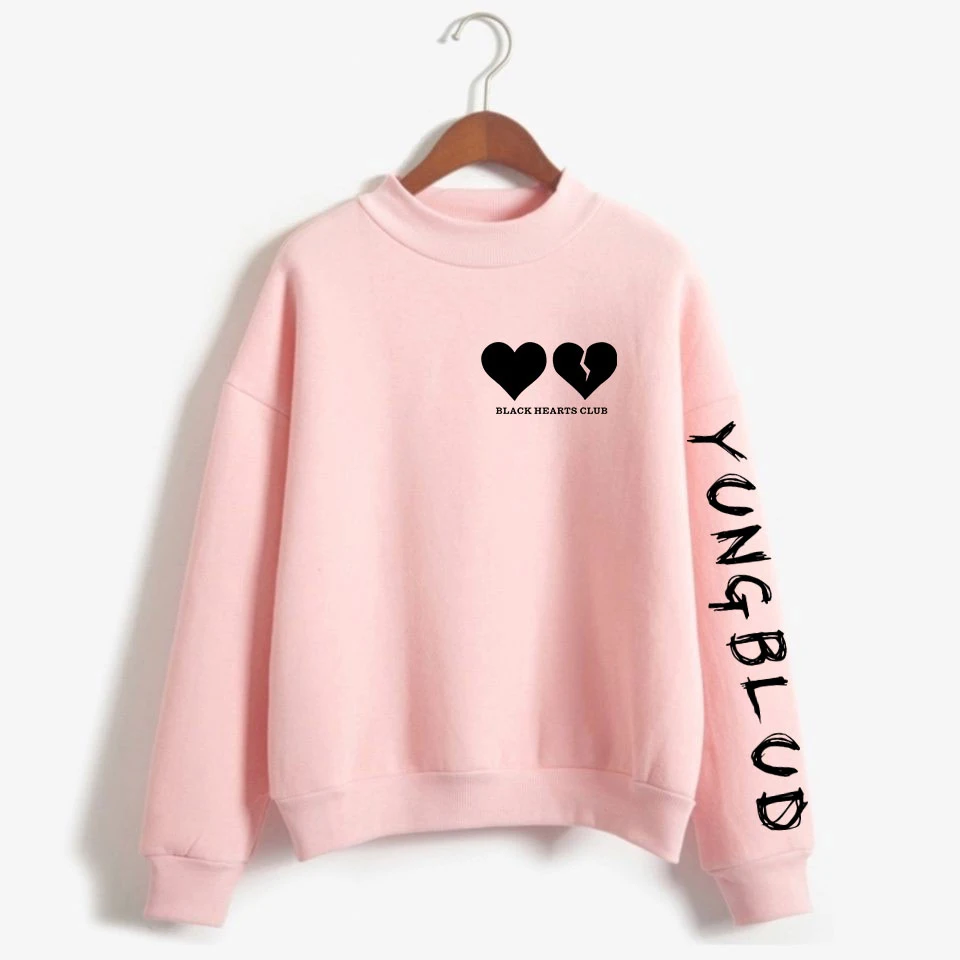 Толстовки Yungblud с принтом черных сердец для мужчин и женщин толстовки длинным