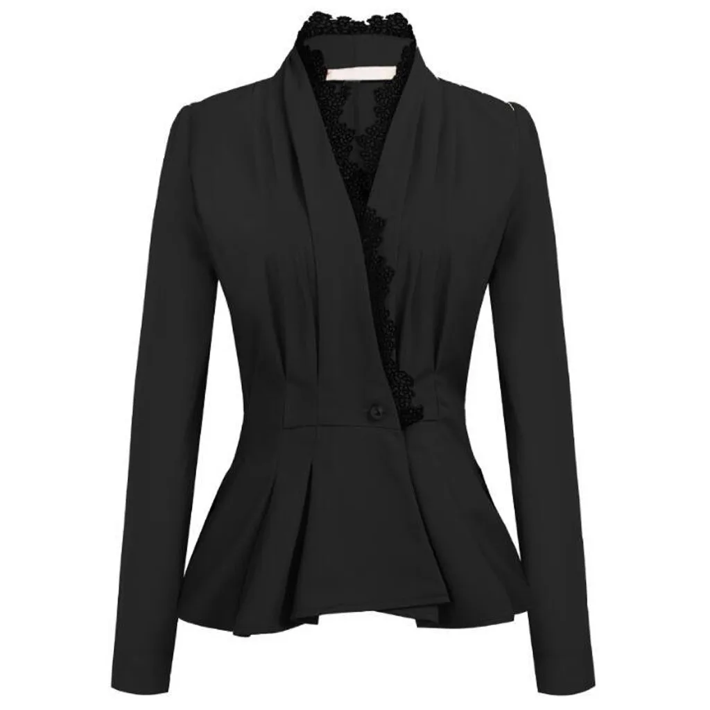 Женский офисный блейзер с карманами повседневный однотонный Блейзер на одной