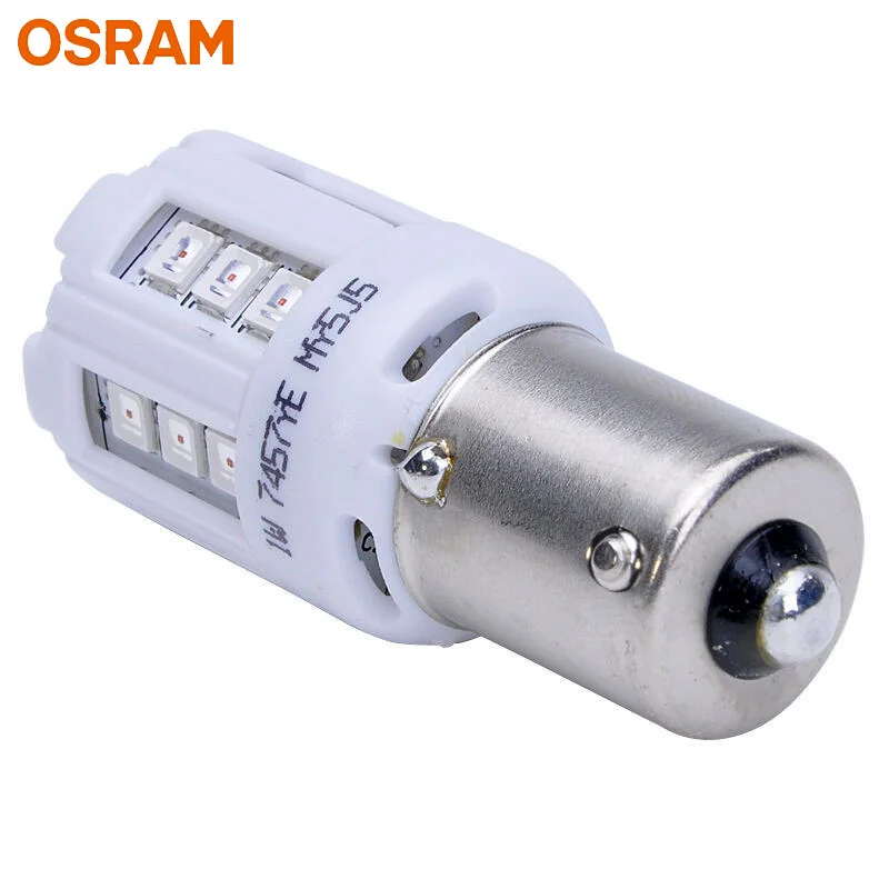 Светодиодные автолампы OSRAM PY21W BAU15s желтые сигнасветильник лампы 7457YE S25