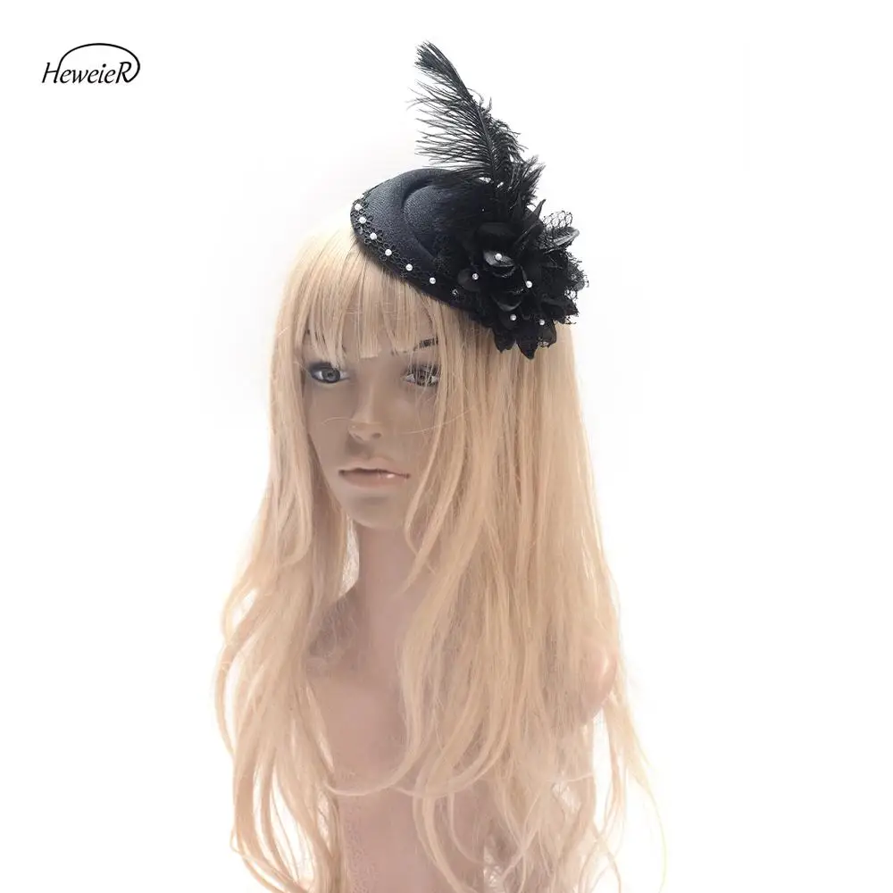 

New Fashion Ladies Pillbox Hat Cocktail Ascot Party Fascinator Bead Flower Hair Clip