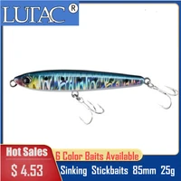 lutac high quality 1pcs fishing lure 85mm 25g sinking pencil stickbaits artificial bait lures