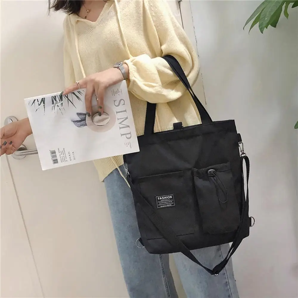 Холщовые дамские сумочки однотонная сумка через плечо для женщин вместительные