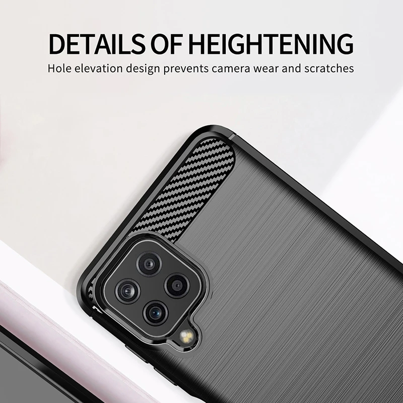 For Samsung Galaxy M32 Case Carbon Fiber Shockproof Silicone Bumper Case For Samsung Galaxy M32 Cover for Samsung Galaxy M32
