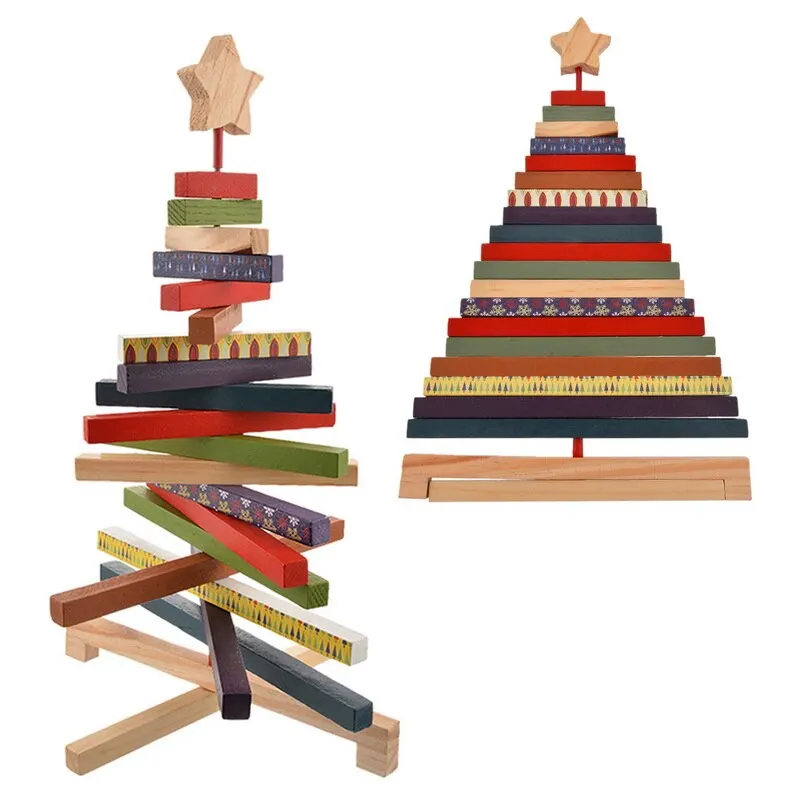 Dozzlor полосатый дизайн Рождественские декоративные деревянные поделки