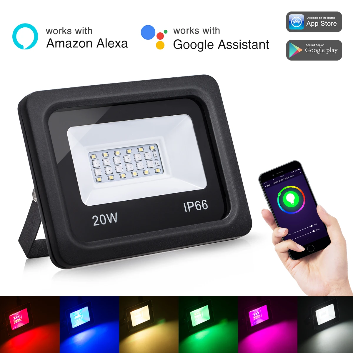 Цветная(RGB прожектор светильник WiFi умный светильник ing СВЕТОДИОДНЫЙ многоцветный Водонепроницаемый(IP65) 00W СИД крытый/на открытом воздухе безопасности светильник s Точечный светильник вечерние светильник Инж